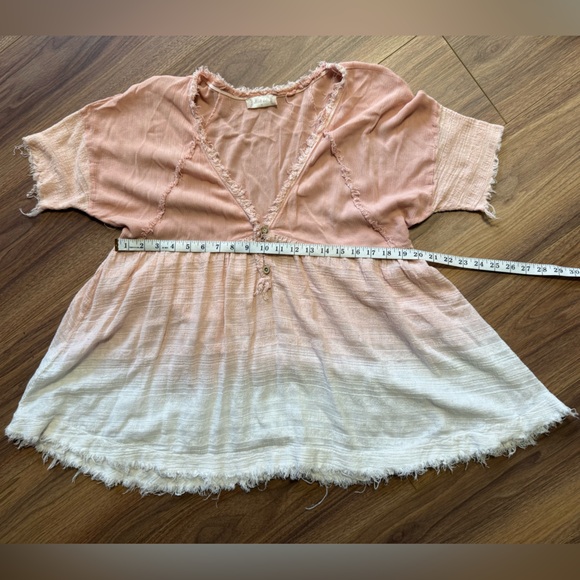 Altar'd State Top Pink Blush & White Ombre Flowy Boho Blouse Free People Sz M - Picture 8 of 12